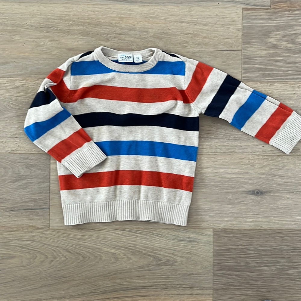 Striped Cotton Toddler Sweater 3T